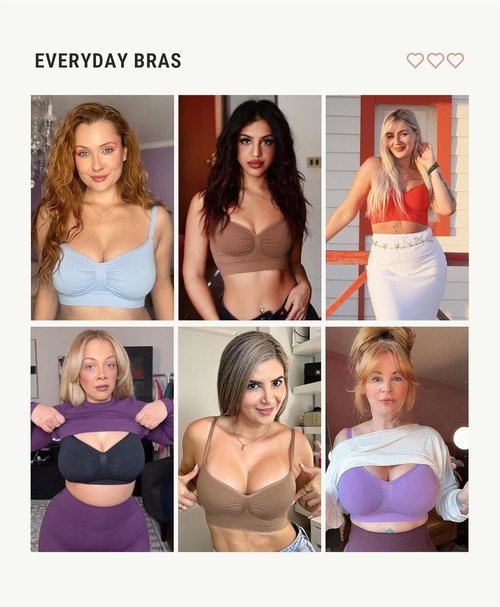 FeelinGirl Bralettes for Women - Comfortable Seamless Supportive Bras | No Underwire, Everyday Wear
