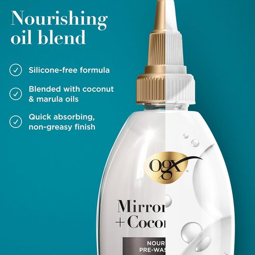 OGX Mirror Shine Hair Gloss - Nourishing Coconut Oil Treatment for 48 Hours of Glossy Shine | 4 fl. oz