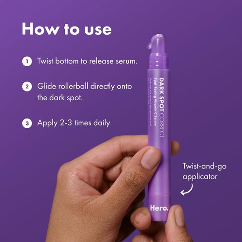 Hero Cosmetics Dark Spot Corrector - 15% Vitamin C & Hyaluronic Acid Serum | 10mL for Quick Blemish Mark Fading