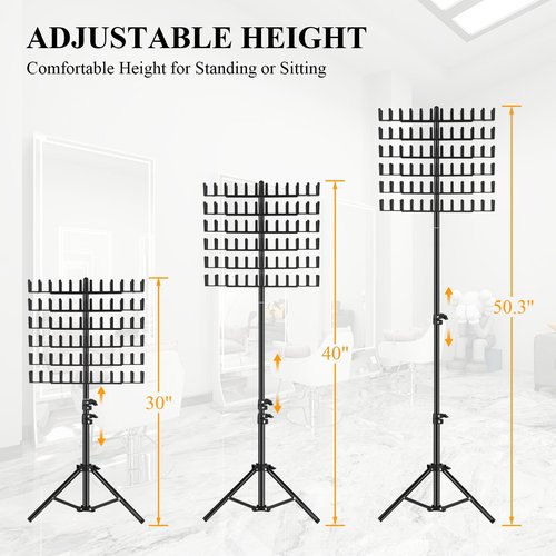 JANMPASK Braiding Hair Rack Height Adjustable 144 Pegs Braiding Rack Hair Extension Holder with Hair Braiding Tools Hair Divider Rack for Braiding Hair Separator Stand (black)