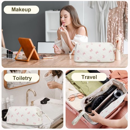 GISMTR Large Quilted Hair Tools Travel Bag for Hair Dryer Aesthetic Cute Dustproof Travel Organizer Flat Curling Iron Travel Organizer