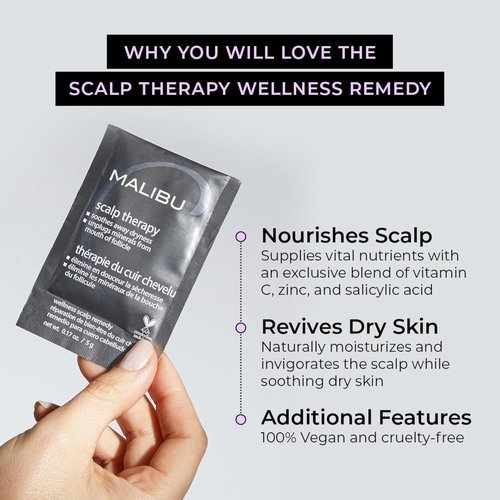 Malibu C Scalp Therapy – Nourishing Dry Scalp Treatment with Vitamin C & Zinc Gluconate | Restores Moisture & Manageability