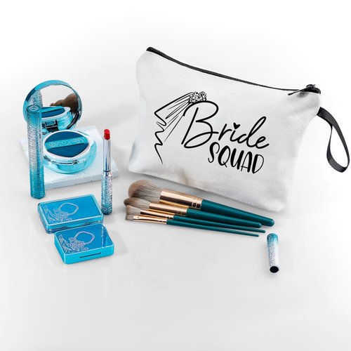 SEAMOON Bachelorette Gifts for Bride, Team Bride, Bride Squad, Maid of Honor Gifts for Her, Friends, Daughter, Sister, Bride Makeup Bag, Bachelorette Gift Bag, Bachelorette Party Accessories