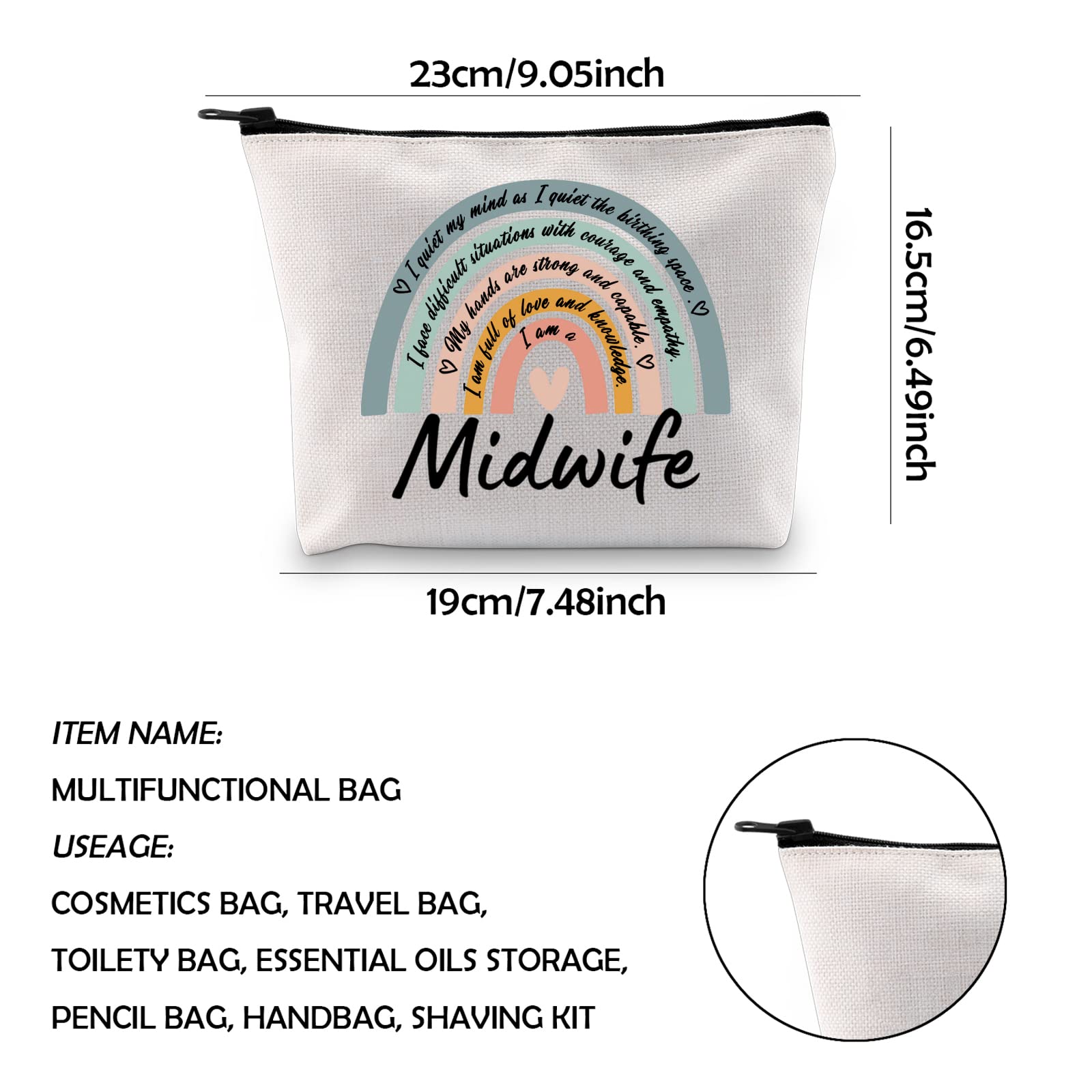 WCGXKO Trainee Midwife Zipper Pouch Cosmetic Bag - Perfect Midwife Gift