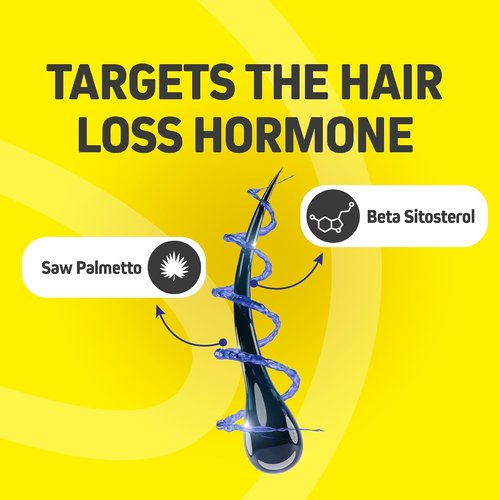 Foli Tonic Hair Growth Vitamins - DHT Blocker with Saw Palmetto & 10000mcg Biotin | 60 Vegan Capsules for Thicker, Fuller Hair