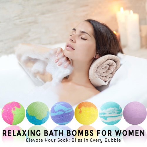 Bath Bombs for Women Relaxing with Inspirational Messages, 12 Natural and Organic Bath Bombs with Essential Oils & Skin Moisturizing Shea Butter. Easter Basket Essentials Gift for Wife, Girlfriend,
