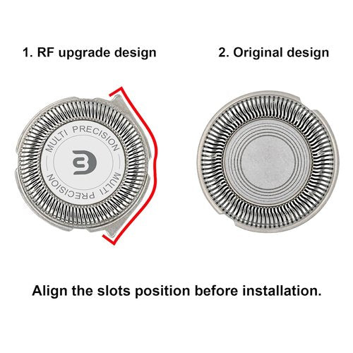 Philips Norelco SH30 Replacement Shaver Heads - 3 Blades & 1 Retaining Ring for Series 3000, 2000, 1000