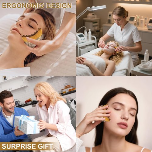 Rose Romee 2 PCS Lymphatic Contour Face Brush, Lymphatic Face Brush Anti-Puffiness, Detox & Lift, Lymphatic Brush, Facial Brush Ergonomically Designed to Fit The Skin Precisely and Relieve Fatigue