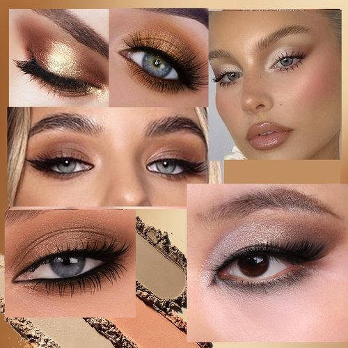 Skiennix Natural Nudes Eyeshadow Palette - Warm Taupe & Dark Brown Matte, Shimmer, Metallic | Travel-Friendly, Long-Lasting Compact for Everyday Looks