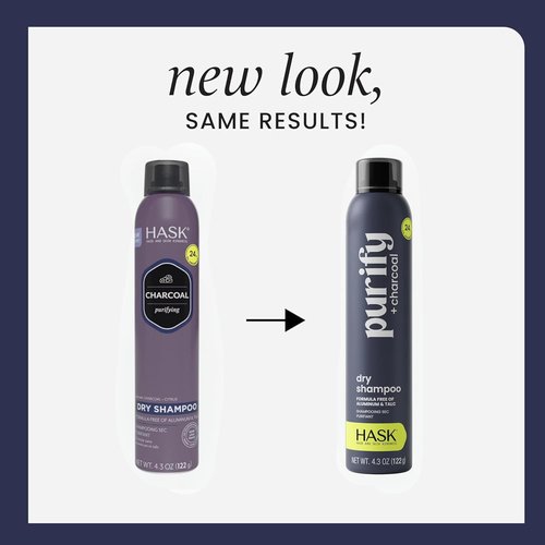 HASK Charcoal Dry Shampoo - Purifies & Detoxifies Hair, Absorbs Oil, Sulfate-Free | 8.1oz