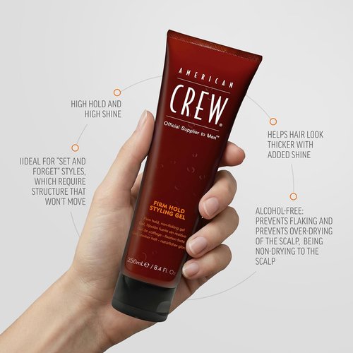 American Crew Hair Styling Gel - Firm Hold, Non-Flaking Formula | 3.3 Fl Oz