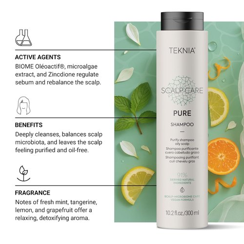 Lakmé Teknia Scalp Care Shampoo - Purifying Formula for Oily Scalp | 33.8 Fl Oz