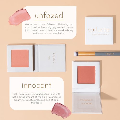 Carlucce Umpteen 3-in-1 Vegan Multi-Use Cream Color Palette (Innocent) – Makeup & Skincare in One – High-Pigment, Blendable Formula for Lips, Cheeks & Eye Base – Clean & Cruelty-Free