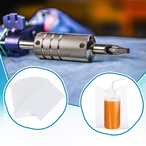 Harloon 500 Pcs Disposable Tattoo Bottle Bags Tattoo Squeeze Bottle Bag 6 x 8 Inch Disposable Plastic Bags for Cleaning Supplies(Transparent)