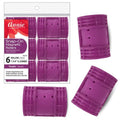 Annie Snap-On Magnetic Hair Rollers - Extra Jumbo 1.75 Inch for Secure Hold - Purple, 6 Count