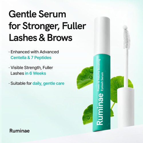 Korean Eyelash Growth Serum - Eyebrow Enhancer for Longer, Thicker Lashes | Biotin & Peptides | 0.3 fl oz
