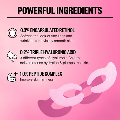Peace Out Retinol Eye Lift Patches - 360° Biocellulose Mask with Retinol & Peptides for Fine Lines (5 Pairs)