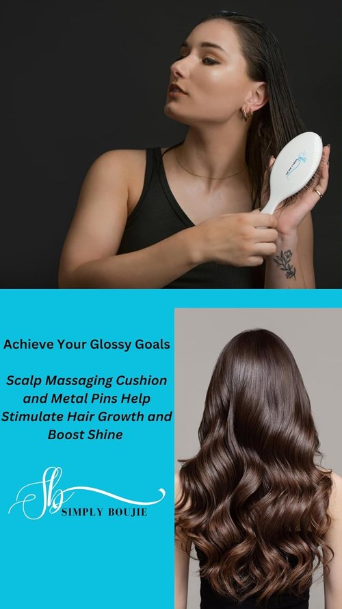 Skiennix Professional Wet & Dry Detangling Hair Brush - Smooth Steel Bristles for All Hair Types
