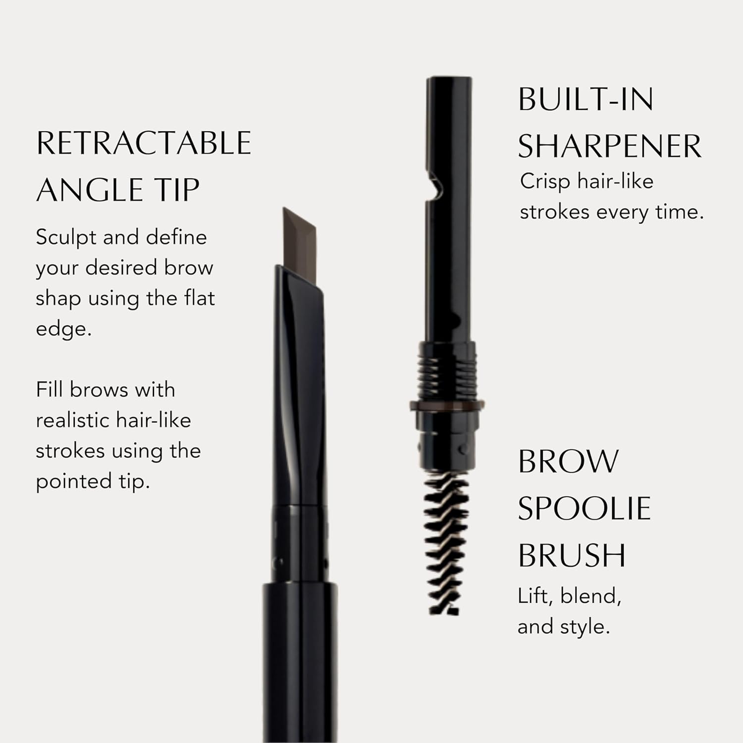 Xtreme Lashes Brow Pencil - Waterproof, Smudge-Proof, Long-Lasting Dark Brown Eyebrow Makeup with Spoolie Brush