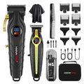 HIENA PRO Professional Hair Clippers for Men, Electric Hair Clipper Set for Barber Kit ，Hair Clipper and Trimmer Set，Full Barber Clipper Set with LED Display Gifts Mens (Gold)