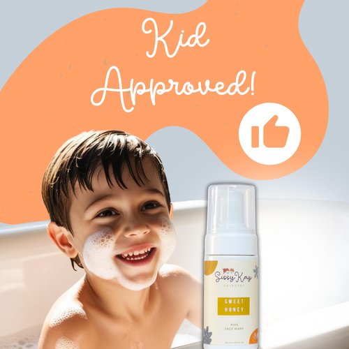 Sissy Kay Kids Foaming Face Wash for Boys, Girls - Natural Face Wash For Kids - Gentle Honey Cleanser With Vitamin C & Vitamin E -Tear Free For Sensitive Skin - Honey - 100 ml
