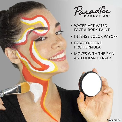 Mehron Makeup Paradise AQ Refill - Water Activated Face & Body Paint for Cosplay | 1.4 oz (40 g) - Light Green