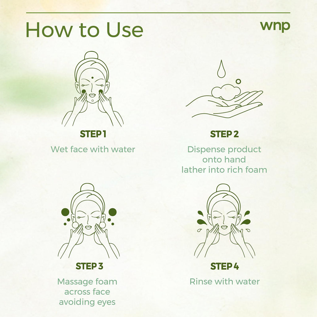 WNP Foaming Face Wash|Gentle Facial Cleanser with Hyaluronic Acid+APG Deep Hydration,Skin Barrier Repair,Zero Friction Exfoliation,for All Skin Types 150ml/5.29oz.