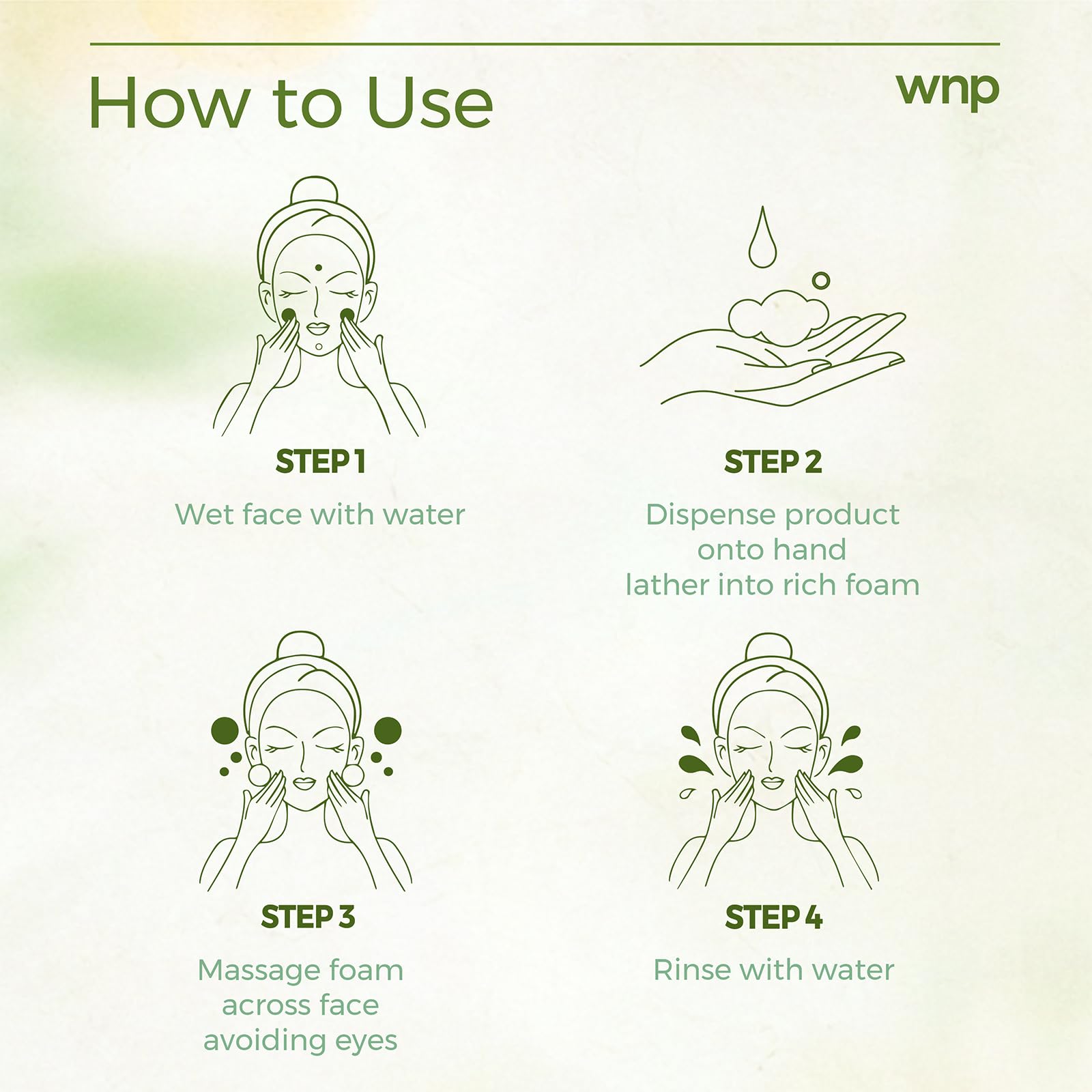 WNP Foaming Face Wash|Gentle Facial Cleanser with Hyaluronic Acid+APG Deep Hydration,Skin Barrier Repair,Zero Friction Exfoliation,for All Skin Types 150ml/5.29oz.