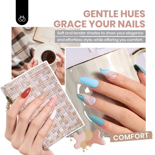 Beetles Gel Nail Polish Set - Emotional Spectrum 69PCS 60 Colors Gel Polish Kit Base Coat Glossy & Matte Top Coat UV Led Soak off Collection Brown Red Black Nude White Valentines Gifts for Women
