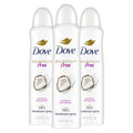 Dove Aluminum Free Deodorant Spray for Women 3 Count Coconut & Pink Jasmine 72 hour odor protection 4oz