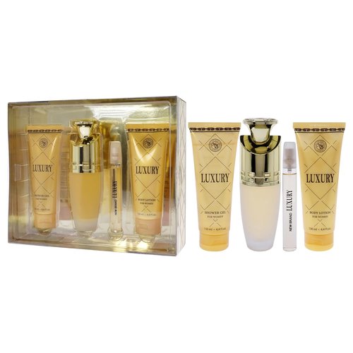 New Brand Luxury Women's Gift Set - 4-Piece EDP Spray, Shower Gel, Body Lotion | 3.3oz & 4.4oz