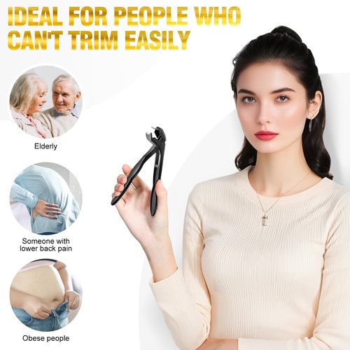 Toenail Clippers for Seniors Thick Nails, 2026 Angled Head Large Toe Nail Clippers for Men, Wide Jaw Opening Heavy Duty Fingernail Clippers