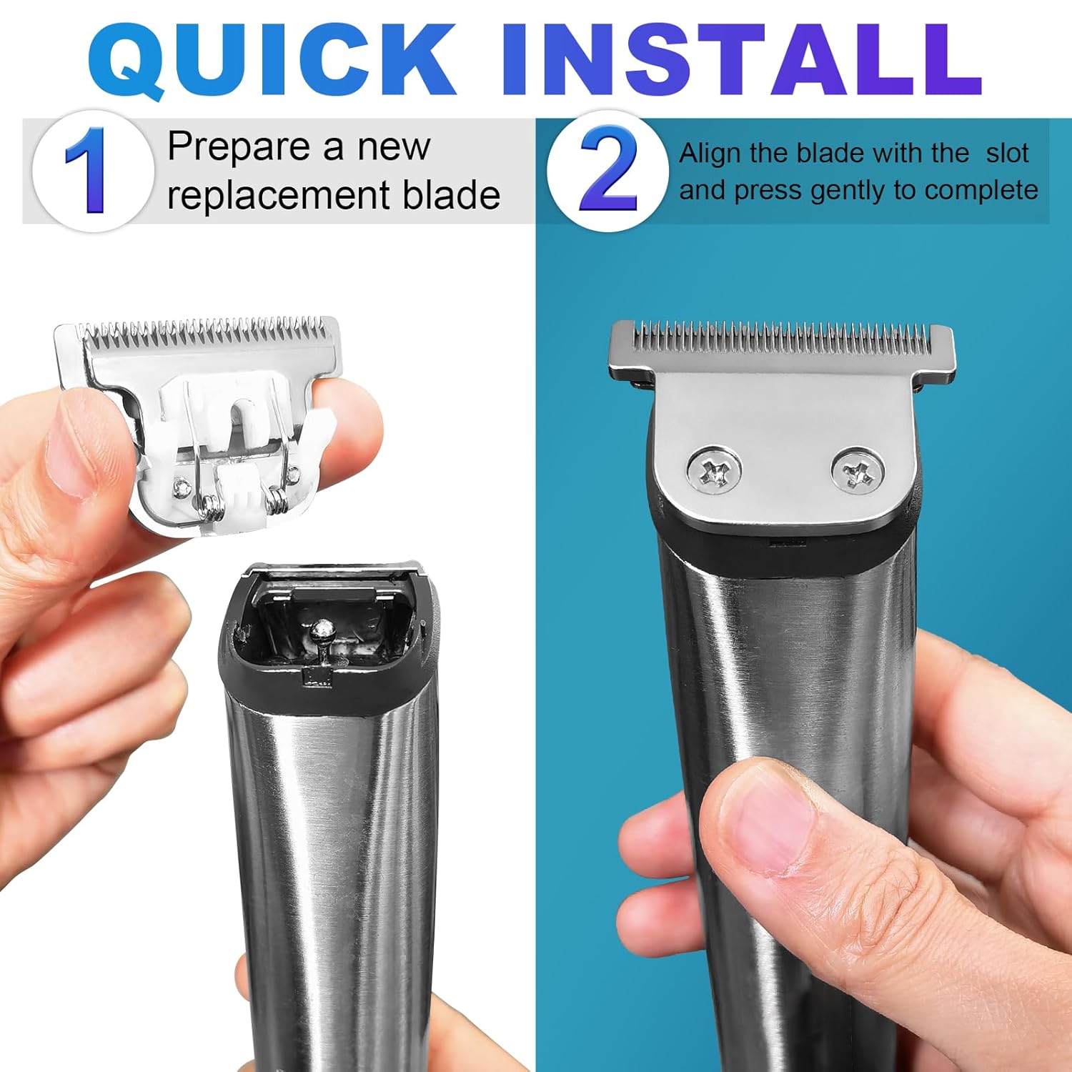 Wahl T-Blade Replacement Blades - Detachable Design for Wahl Trimmers | 3 Pack