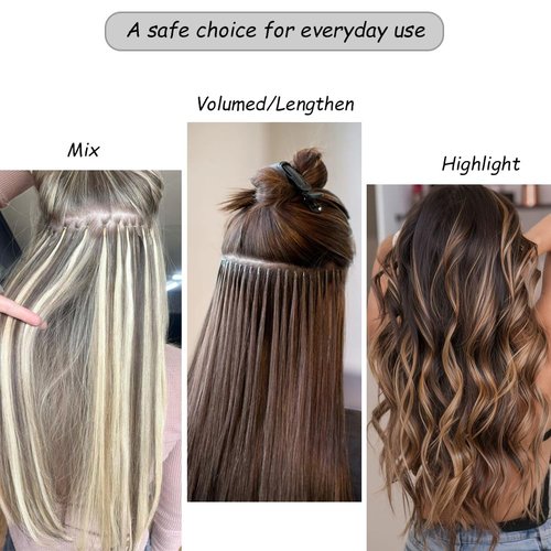 Saisifen Micro Loop Hair Extensions #30 Auburn Human Hair Bulk (50 Strands,1g/Strands) Micro Ring Link Brazilian Human Hair Extension 16 Inches (40cm)
