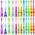 Lauwell Toddler Toothbrush Pack - 24 Pieces, Soft Bristle Animal Toothbrushes with Covers, Suction Cup, Sensitive Teeth