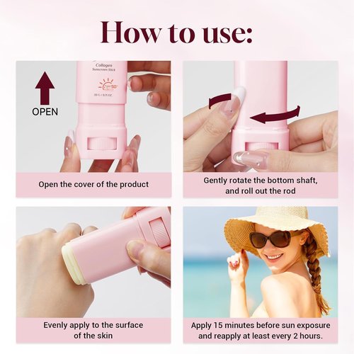 Skiennix No Cast Sunscreen Stick - SPF PA50++++ Collagen Formula for Soothing Moisture | Non-Sticky, Matte Finish