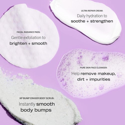 First Aid Beauty - Hydrated Glow Kit | KP Bump Eraser Scrub, Radiance Pads & Ultra Repair Cream, 4ct
