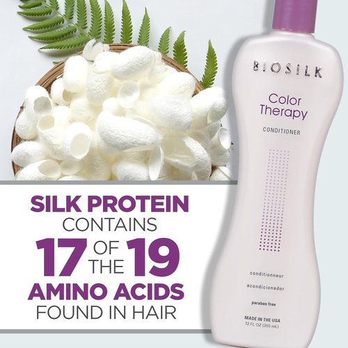 BioSilk Color Therapy Conditioner - Replenishes Moisture & Enhances Vibrancy | Sulfate-Free, 12 Oz