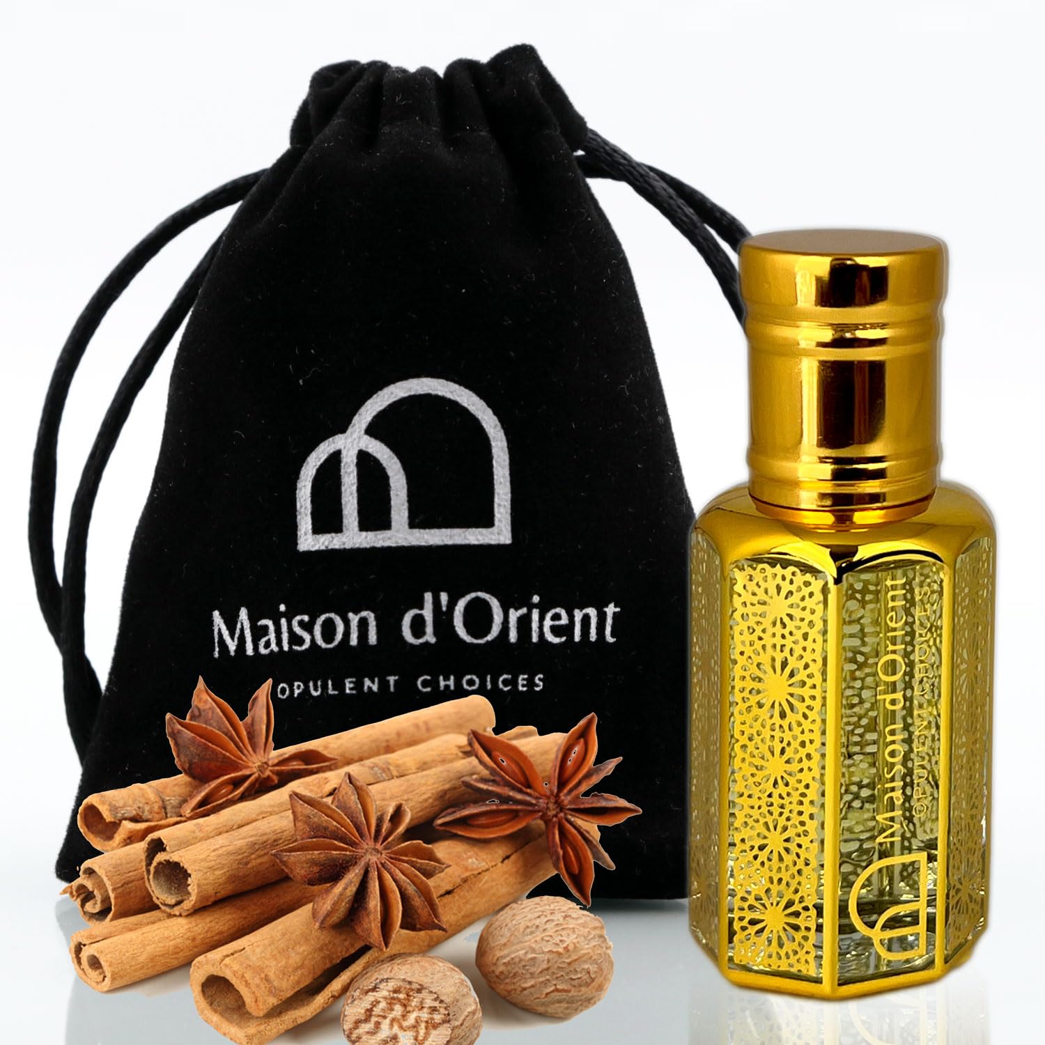 Spice and Bloom Perfume Oil - Long-Lasting Oriental Cinnamon Jasmine & Oud Blend | 12 mL Alcohol-Free