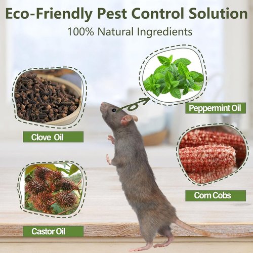 Mouse Rodent Repellent - Peppermint Oil Balls | Plant-Based Deterrent for Mice, Rats & Bugs, 24 Pack
