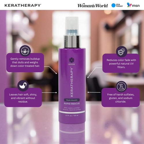KERATHERAPY Keratin Infused Shine Spray - Thermal Hair Protection & Breakage Repair, 4.2 fl. oz.