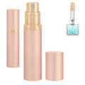 Qavhun Travel Refillable Perfume Atomizer Bottle 5ml Leakproof Travel Perfume Refillable Bottle, Perfume Atomizer (Rose Gold)