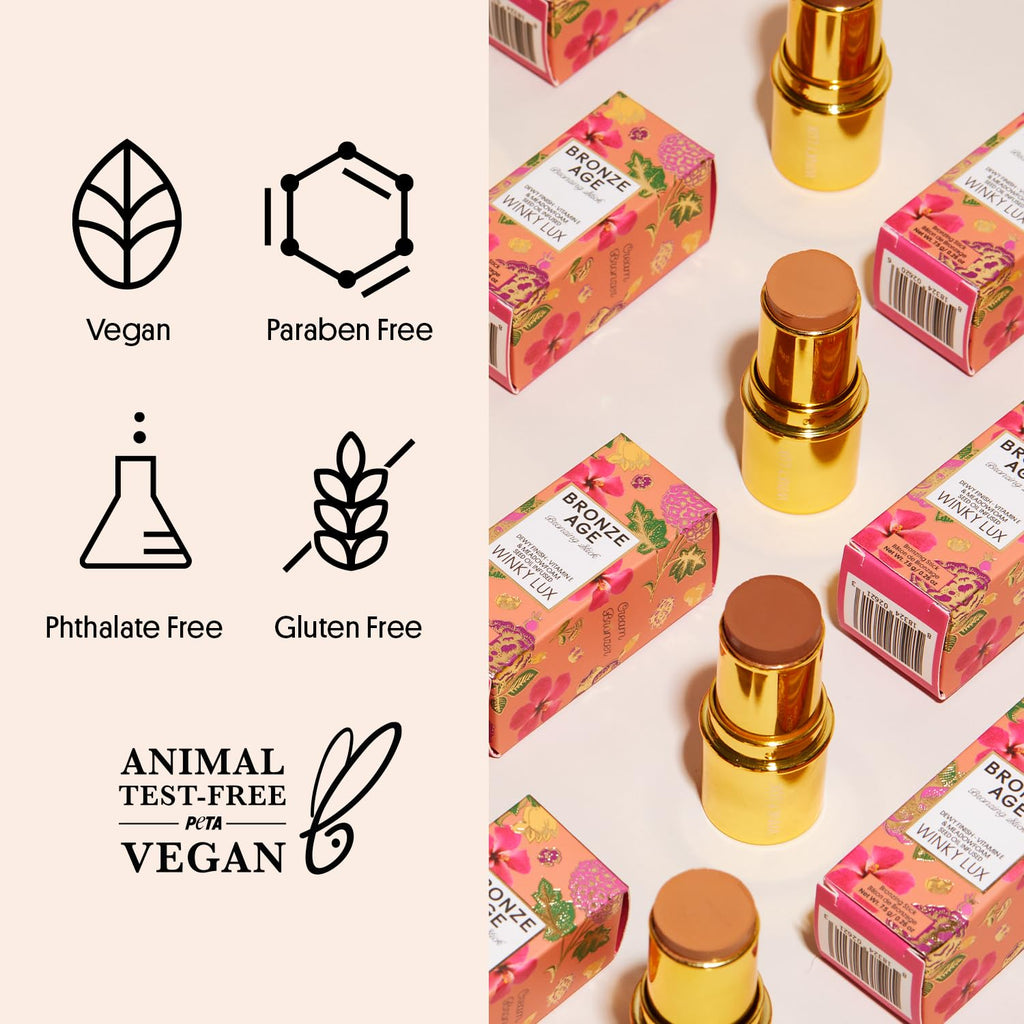Winky Lux Bronze Age Bronzer Stick - Hydrating Cream Bronzer for Flawless, Smooth Skin | Buildable Coverage with Vitamin E