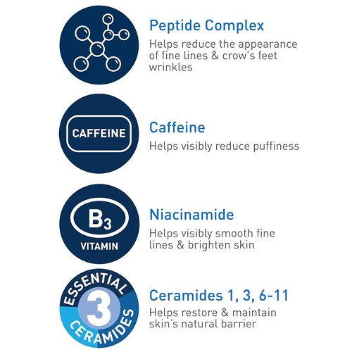 CeraVe Skin Renewing Eye Cream - Anti-Wrinkle Formula with Peptides, Caffeine & Niacinamide | Paraben-Free, Ophthalmologist Tested