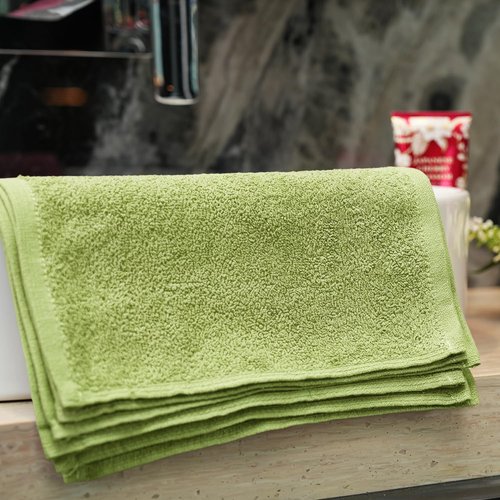 CottonsClout 100% Ring Spun Cotton Washcloths 12Lx12W – Pack of 24 | Lightweight, Fast‑Dry, Everyday Utility Cloths for Kitchen & Home (Green)