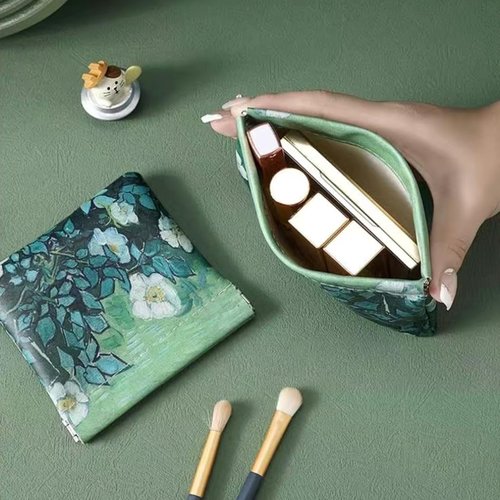 2 PCS Small Leather Cosmetic Bag for Purse - Mini Makeup & Coin Organizer Gift Set for Women - Snap Closure Travel Pouch for Lipstick, Keys, Charger Cable, Coins