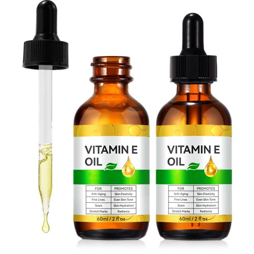 Liefiet Vitamin E Oil, Pure Vitamin E Oil for Skin, Scars, Nails and Scalp, Face and Body Moisturizer, Hydrating Dry Skin, Reduce Stretch Marks, Fine Lines & Wrinkles, 2Fl Oz (Pack of 2)