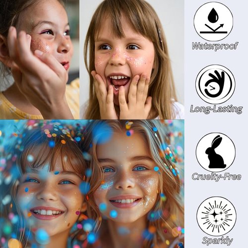 Skiennix White Face Glitter Gel - Sparkling Mermaid Body Glitter for Festivals & Halloween | 50ML
