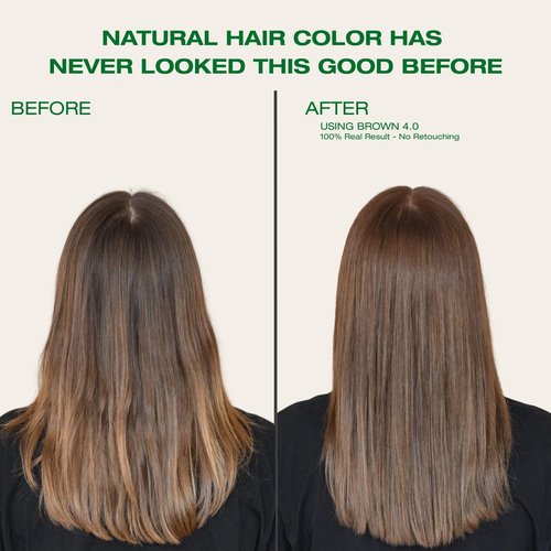 Naturigin Permanent Hair Dye - 4.0 Brown | 100% Gray Coverage, Vegan & Ammonia-Free Formula