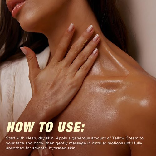 Beef Tallow Balm with Frankincense and Castor oil 4.2 fl.oz, 100% Grass-Fed Tallow for Skin Care, Face & Body Moisturizer for Skin Hydrating & Nourishing, Sensitive Skin & Dry Skin Age Defying